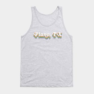 Plano Texas Retro Typography Design Tank Top